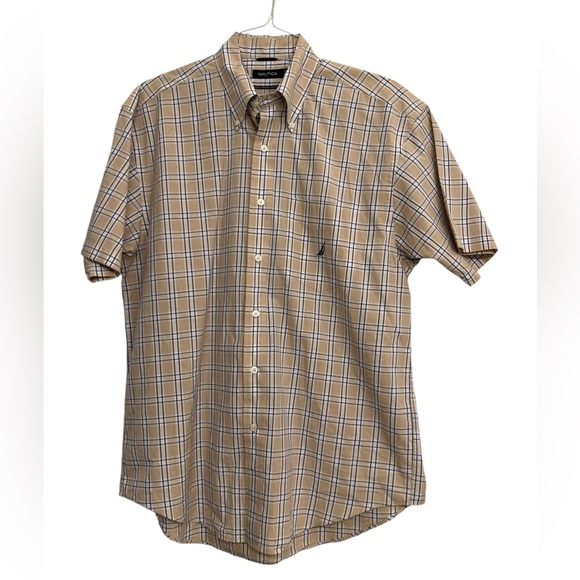 Men’s Nautica Short Sleeve Button Down Shirt - Size Large - Picture 1 of 7